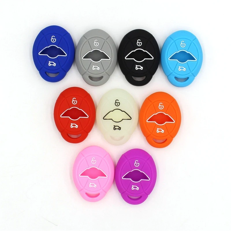 Capa de Silicone para Chave de 2 Botões para Mini Cooper S One S R52 Conversível R50 R53, Protetor de Borracha para Chaveiro, Acessório Automotivo