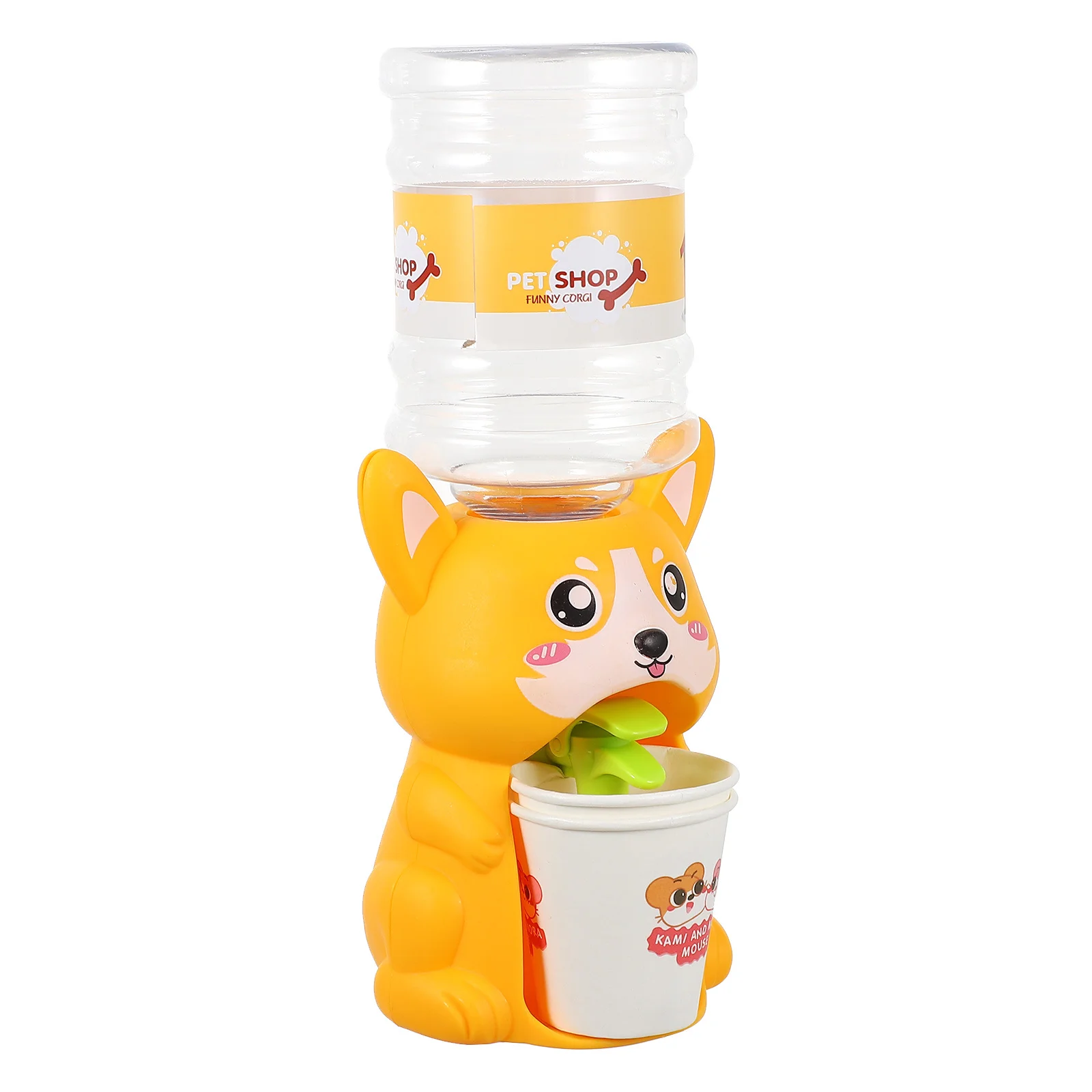 Mini corgi cão dispensador de água simulação forma bonito fácil limpo portátil fingir jogar crianças presente cena vida em miniatura