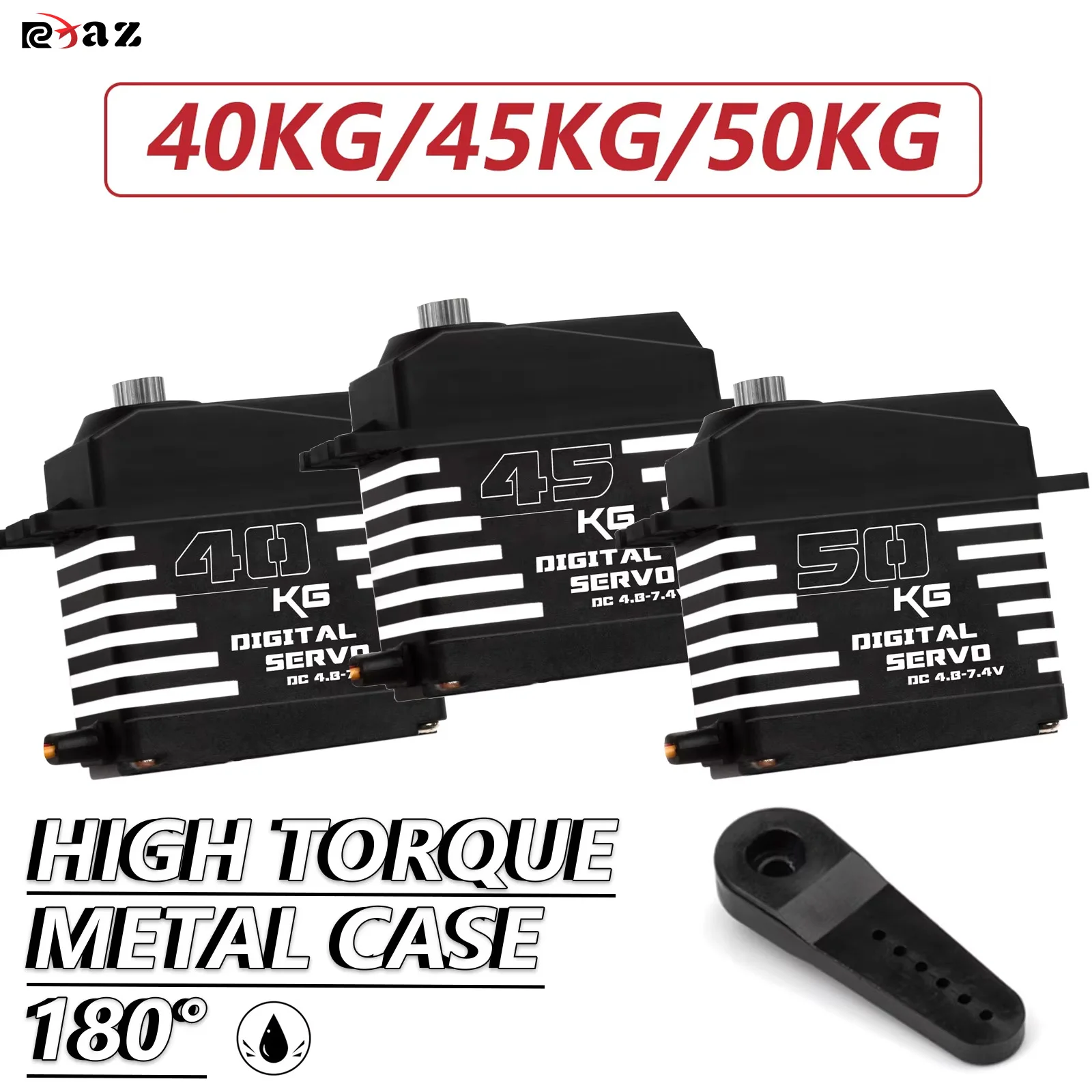 RCXAZ 40KG/45KG/50KG Brushless Servo Digitale Alloggiamento In Metallo Gear 180 Coppia Grande Impermeabile per RC Modello di Auto/Barca Robot Fissi