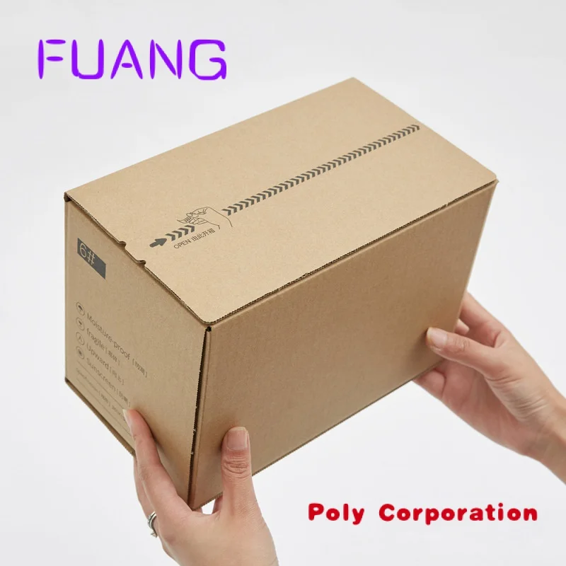 Custom  IN STOCK eco friendly custom logo carton kraft corrugated cardboard packaging mail postal mailer spacking box for small 