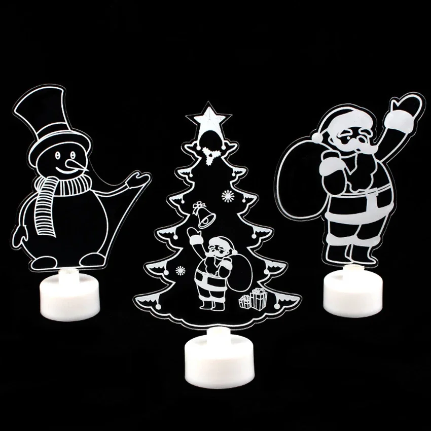 Nhiều Màu Sắc 3D Kiểu Dáng Bóng Đèn LED Santa Cây Giáng Sinh Apple Tháp Đèn Flash Đèn Ngủ Trang Trí Đèn Ngủ Cho Trẻ Em Phòng Ngủ Đầu Giường
