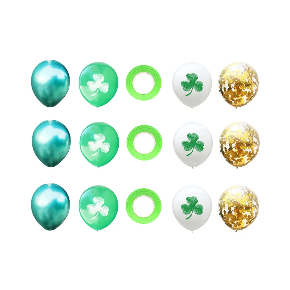 

1Set Clover Printed Balloons St Patrick Day 12 Inch Latex Party Decorations Kit Reusable Happy Festival Supplies