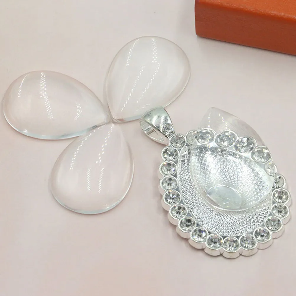

100Pcs Glass Time Gem Sticker Water Drop Transparent Jewelry Craft DIY Pendant Accessory Decoration for Earrings Clock Vase