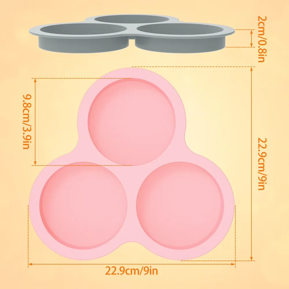 3-Panel Versatile Air Fryer Accessories for Omelet, Silicone Pancake Pan, Breakfast Egg Sandwich, Air Fryer Cake Mold, Burger Pa