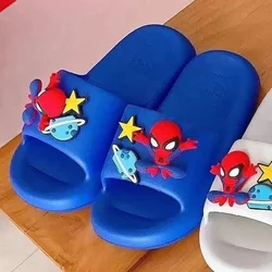 Summer Kids Slippers Cartoon Spiderman Print Baby Boys Girls Children Adult  Antiskid Soft House Indoor Home Beach Shoes 33-38