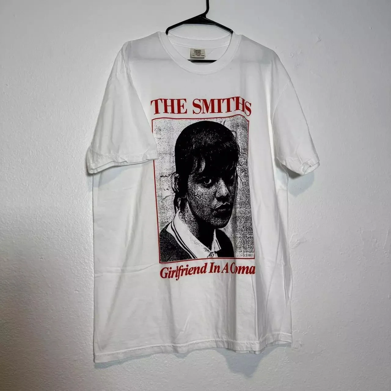 

The Smiths band Girlfriend In Coma 90 White T Shirt short sleeve NH16875 oversized unisex merch tour concert streetwear graphic