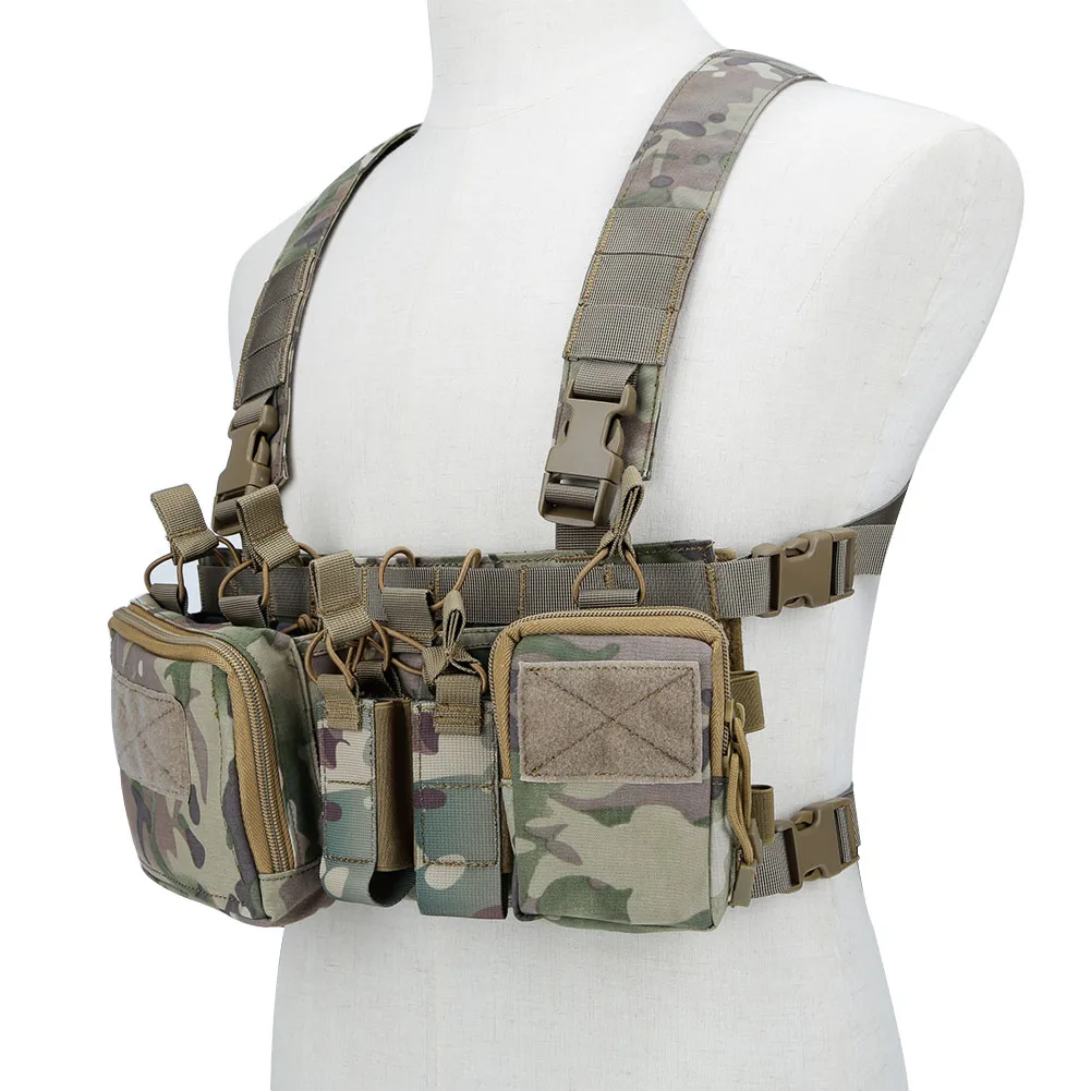 

Military Tactical Chest Rig Carrier Vest Airsoft Hunting Paintball Equipment Harness with Molle Rifle Pistol Magazine Pouch