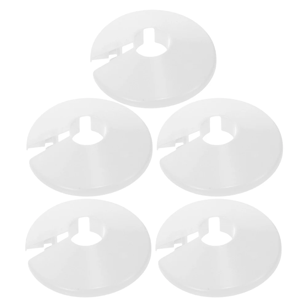 

5 шт., декоративная пластина из ПВХ для воды, крышка трубы под раковиной, сливная линия, фланцевое кольцо, воротник, настенный разделенный фланец, сантехническая крышка