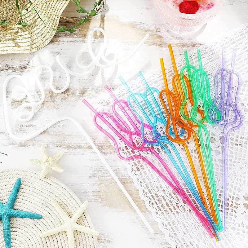 Cannucce di plastica piegate colorate da 5 pezzi Sposa per essere cannucce riutilizzabili per cocktail di frullato da festa e uso domestico