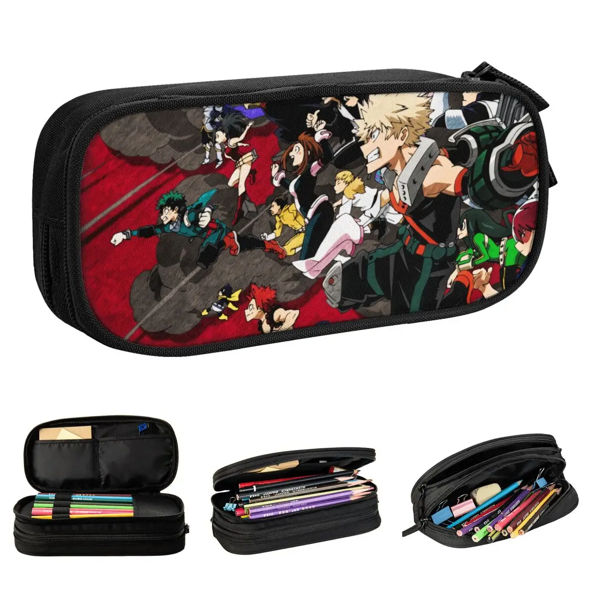 Fun My Hero Academia Pencil Cases Pencil Pouch Pen Holder for Student Large Storage Bags School Supplies Gifts Stationery