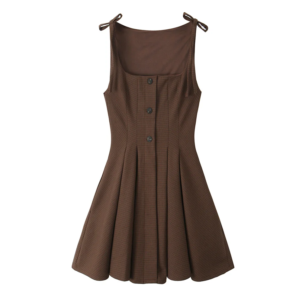 

2024 RARF Winter New Product Women's Fashion Versatile Style Butterfly Knot Decorative Checkered Dress