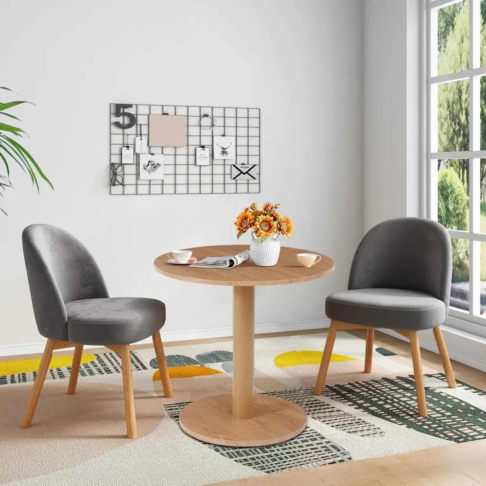 modern farmhouse style small round dining table for 2-4, 31.5" diameter, ideal for kitchen or breakfast nook