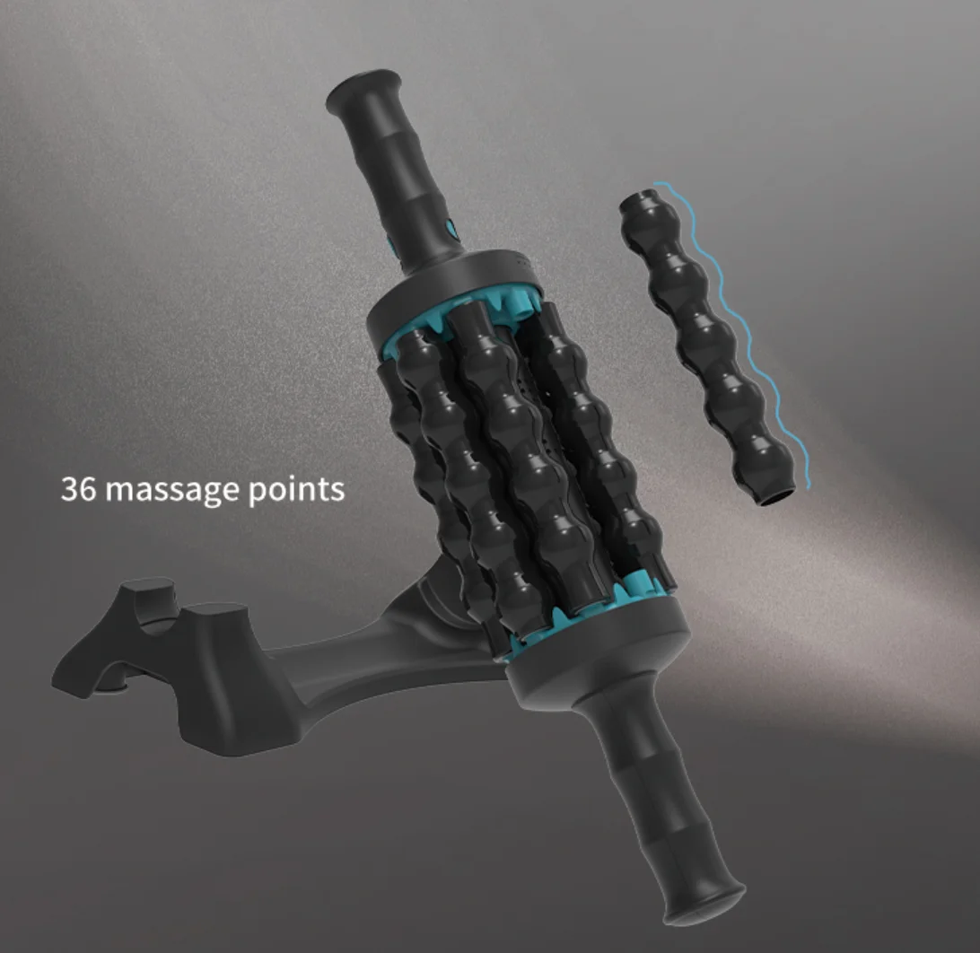 Rechargeable Muscle Handheld Rolling Percussive Massager, Body Roller for Recovery & Fitness, Deep Tissue Massage Device