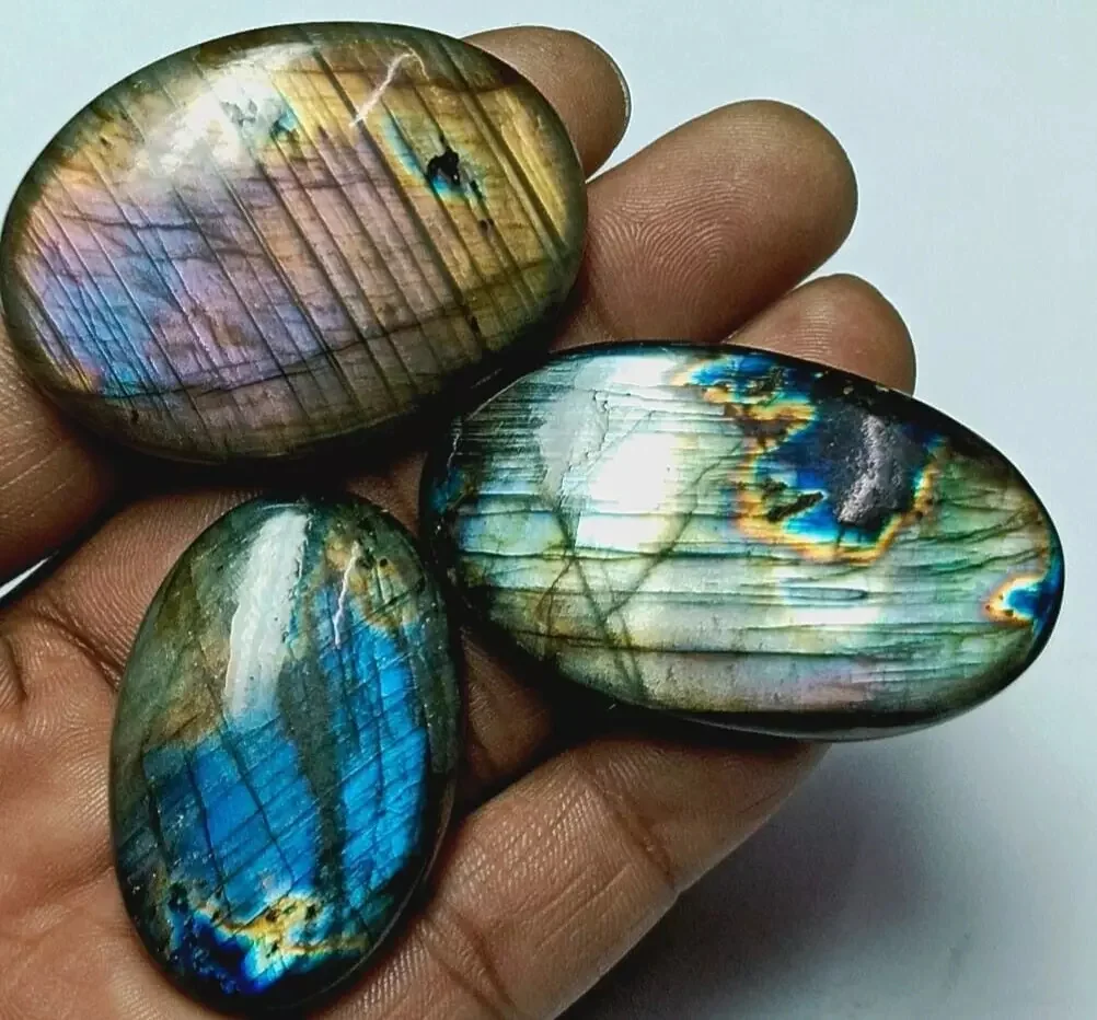 Natural Labradorite Multi Fire Oval Cabochon Loose Gemstone Healing