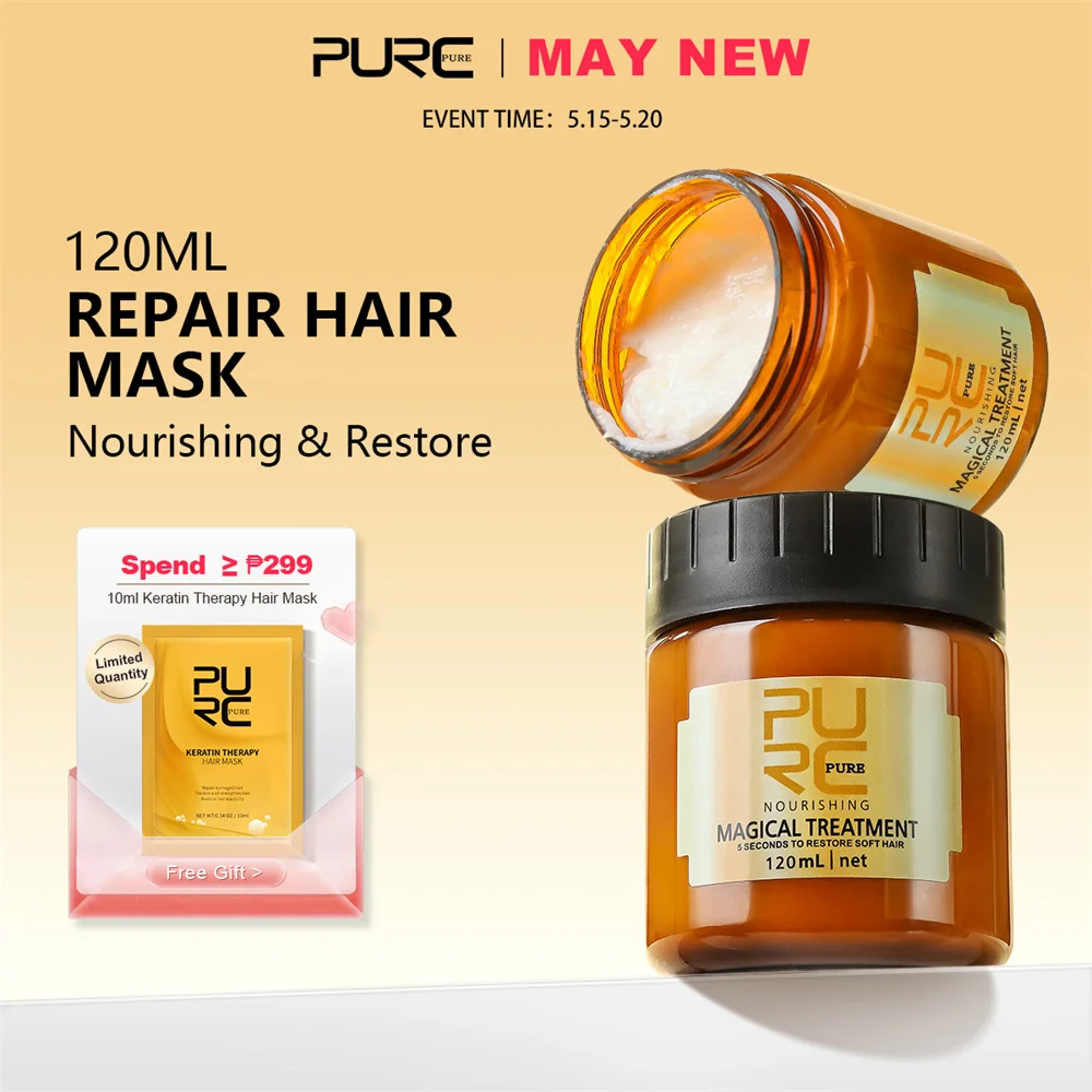 

Purc Magical Treatment Hair Mask Professional Repair Damaged Hair Quality Deeply Moisturize Hairs Prevent Drying Out Tangling
