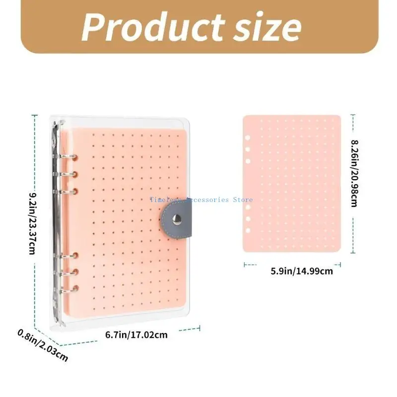 97QE Portable Sturdy Felt Pin Display Case with 6 Pages Stylish Brooch and Earring Organizers Accessory for Collectors