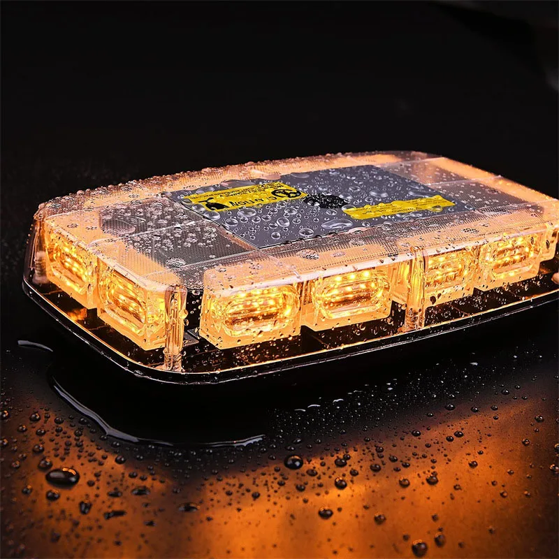 48led Car ceiling flash Mini short row warning light Strong magnetic disc frequency flash car ceiling light 12-24v