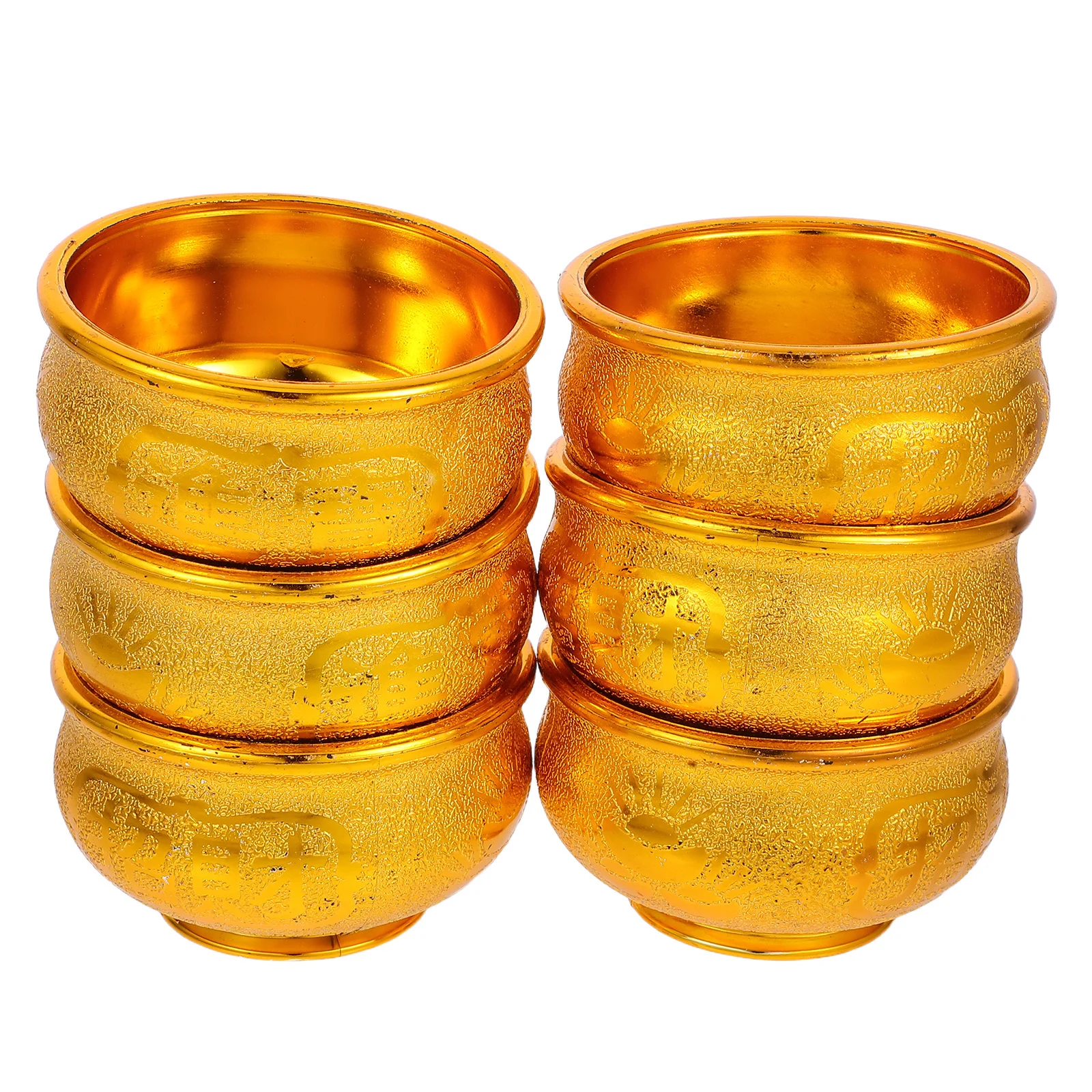 

6pcs Unique Prosperity Bowl For Home Decor Wealth Rituals Buddhist Incense Holder Plastic Offering Bowl Water Offering Set