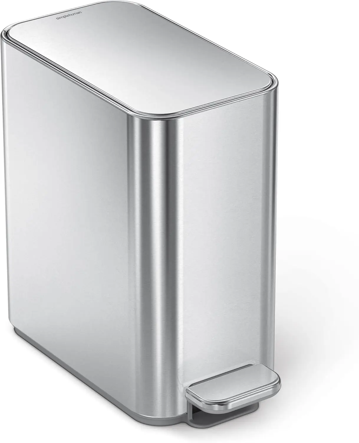 

Small Bathroom Trash Can with Lid, Stainless Steel Waste Basket, 5 Liter / 1.3 Gallon, Brushed