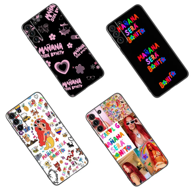 Karol G Manana Sera Bonito Black Silicone Phone Case For Samsung Galaxy S23 S21 S20 FE S24 S22 Ultra S10E S10 S9 S8 Plus