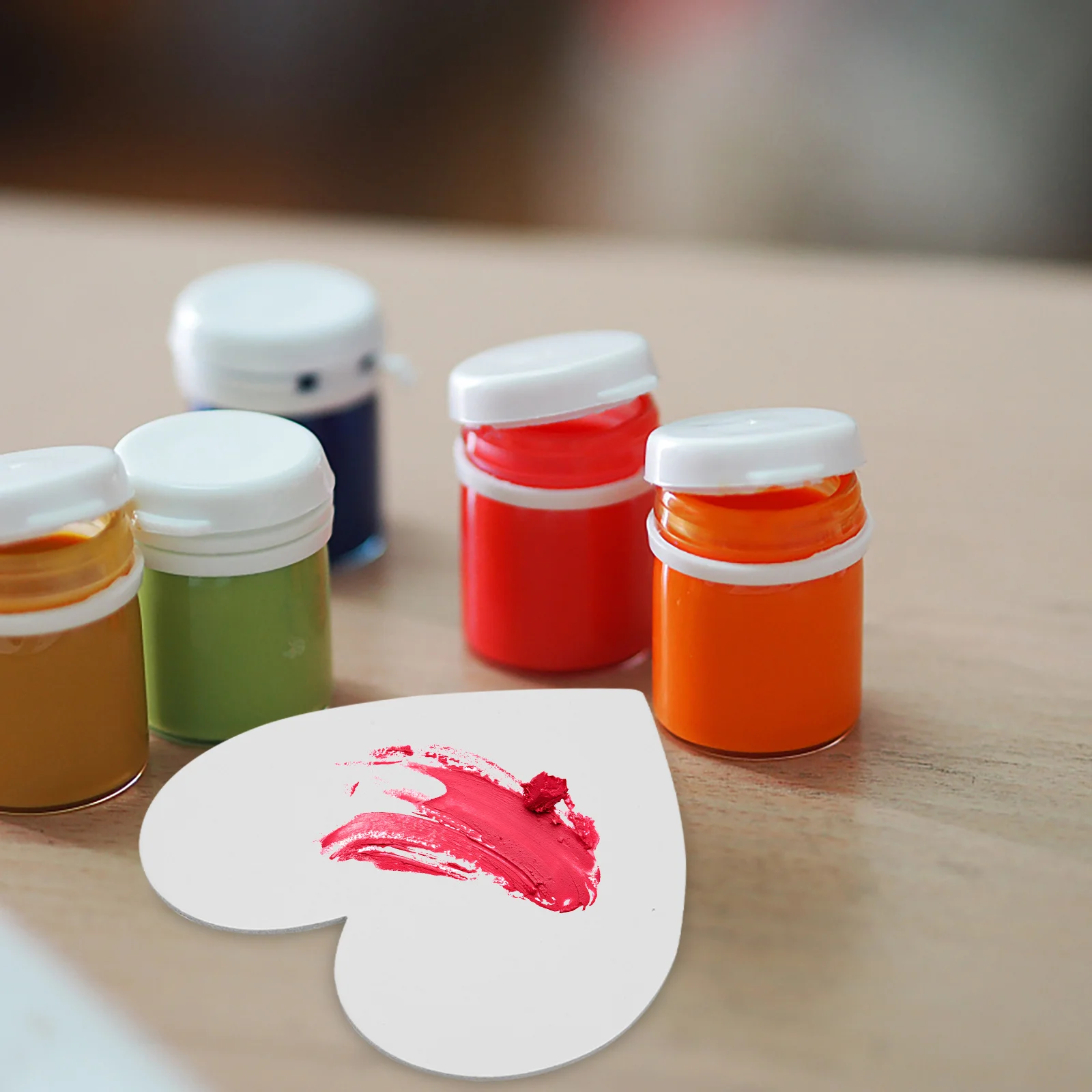 

DIY Cotton Canvas Heart Panels 5pcs Oil Painting Boards for Artists Beginner Art Supplies White Drawing Paper Craft Kits