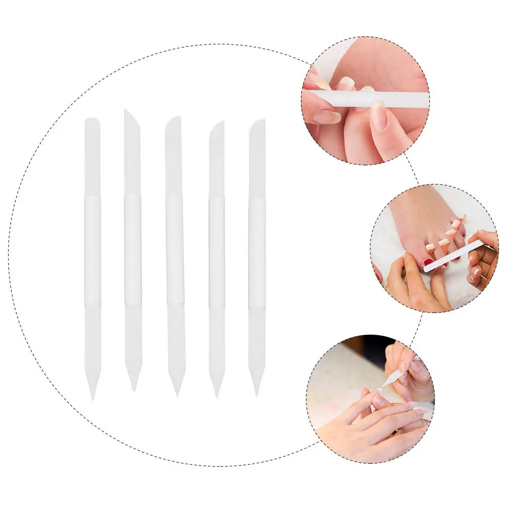 5-teiliges Glas-Nagelfeilen, doppelseitiger Kristall-Nagelpuffer für natürliche und künstliche Nägel, Maniküre-Werkzeug-Set für den Salon oder den Heimgebrauch