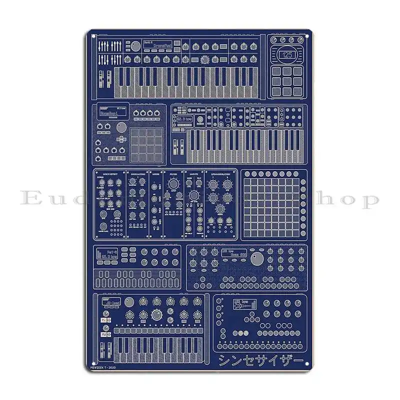 Music Producer And Synthesizer Metal Plaque Vintage Decoration Create Designs Cinema Tin Sign Poster