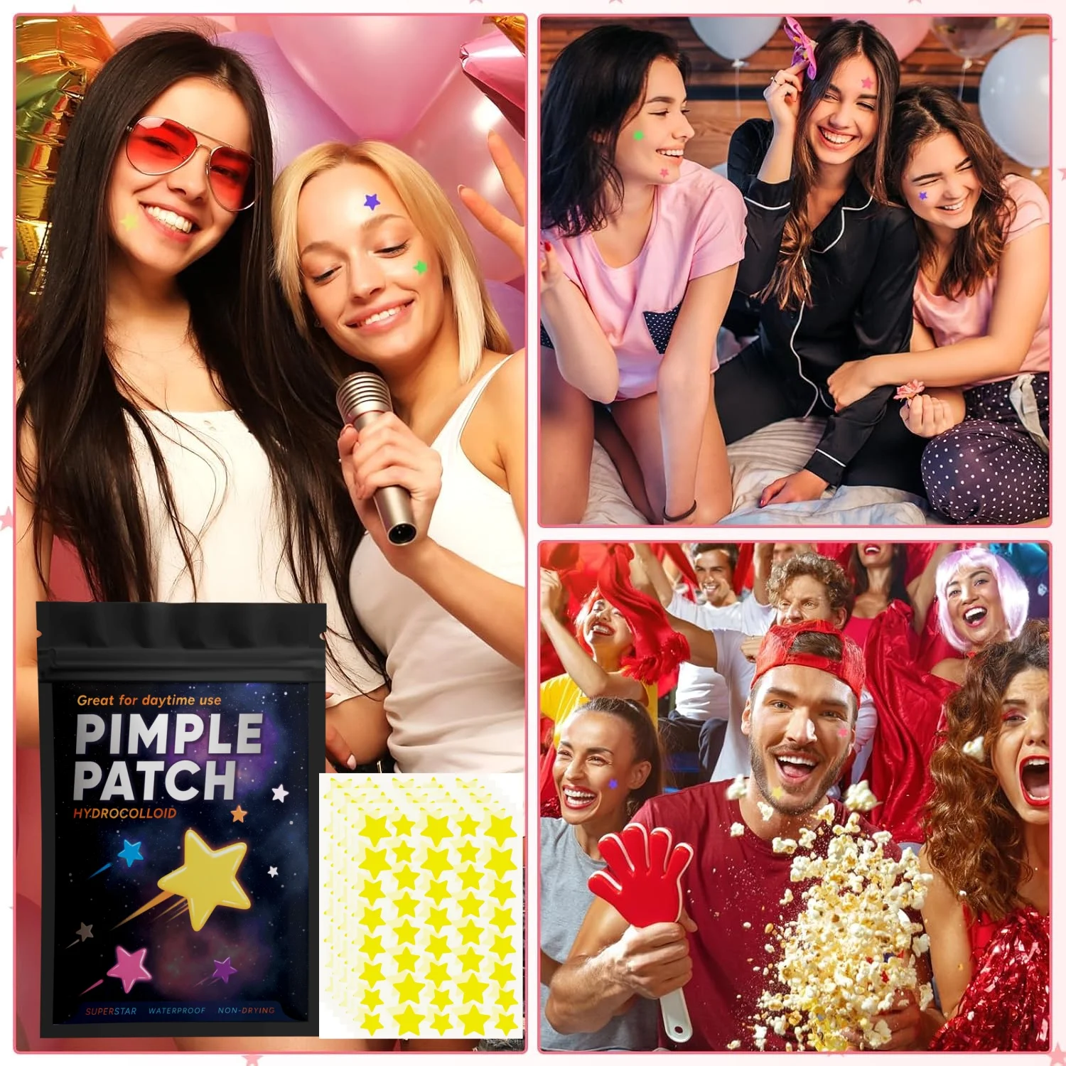 280 Stück Hydrokolloid-Akne-Pflaster, runde Akne-Pflaster, sternförmige Akne-Pflaster, Geburtstagsgeschenke, Valentinstagsgeschenke