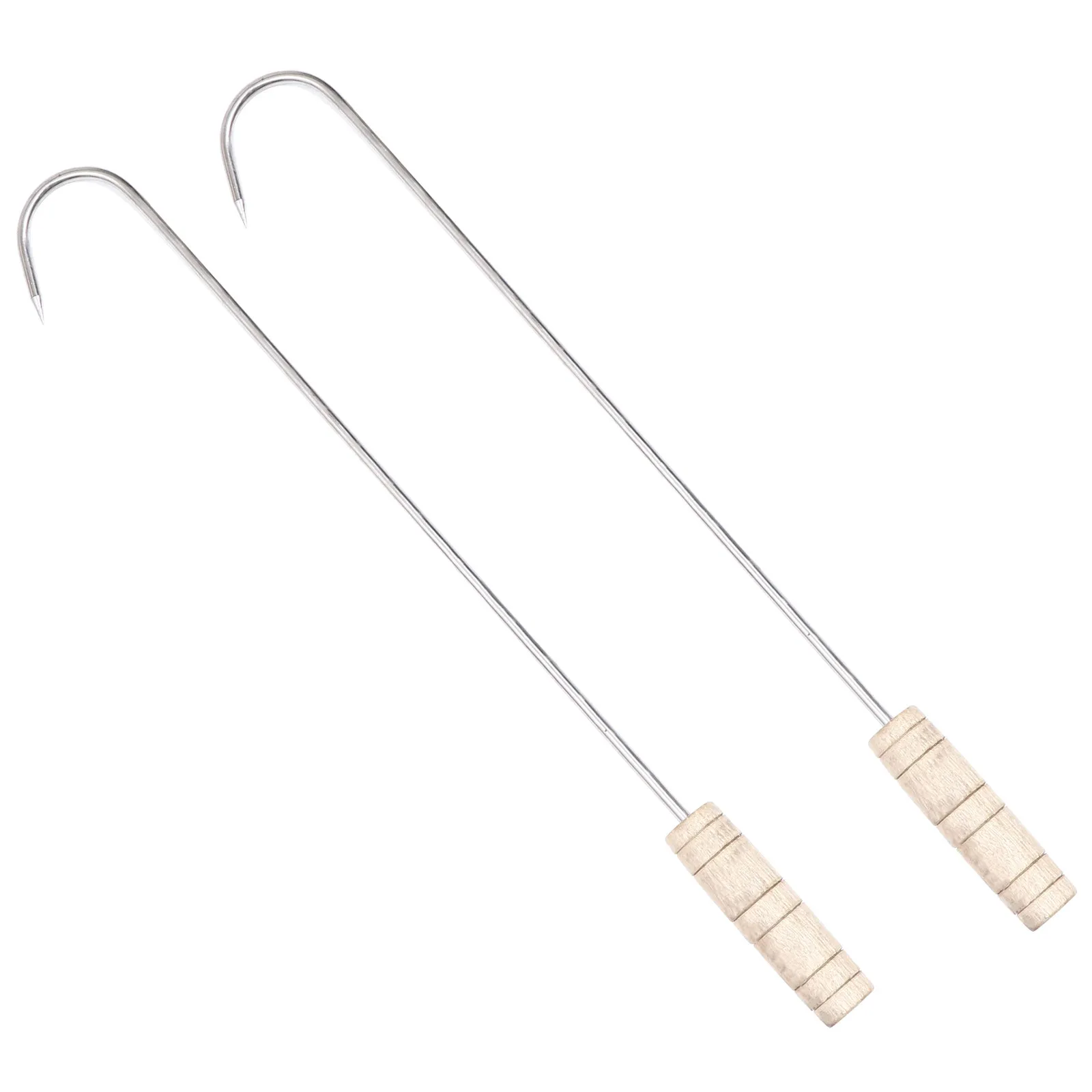 2Pcs Stainless Steel Meat Hooks for Pork Ham Chicken Roast Duck Smoking Drying Processing Bbq Kitchen Supplies Heavy Duty