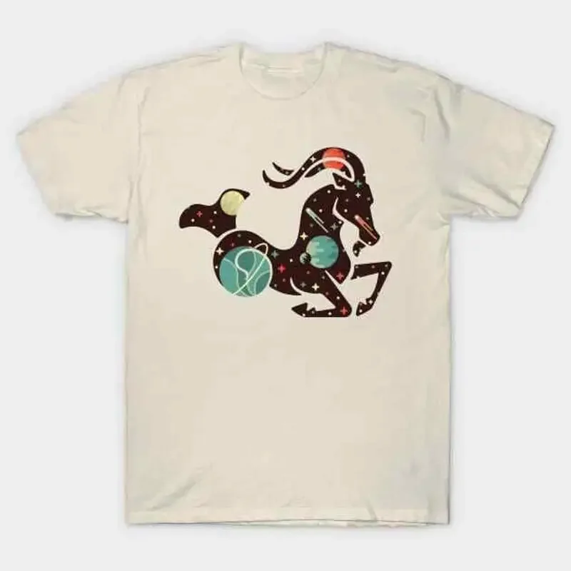 

Capricorn Zodiac Constellation Graphic Tee Breathable Cotton T-Shirt Men Unisex Casual Top