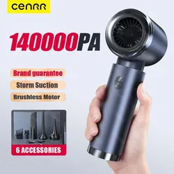 CENRR 140000PA Car Vacuum Cleaner Mini Portable Powerful Strong Suction Car Wireless Cleaner Handheld Blower for Home Appliance