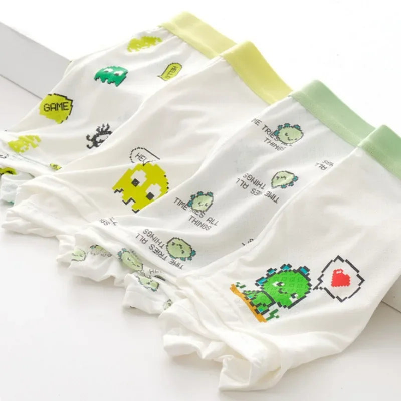 

Boys Soft Antibacterial Knickers Kids Cute Print Underwear3+y Young Child Clothing 4PCS Thin Mesh Breathable Comfort Panties