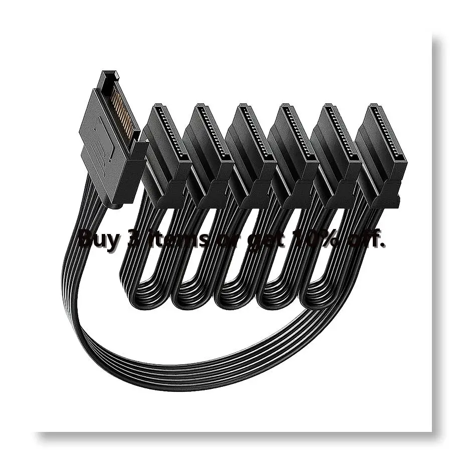 ✤6 Way Sata Power Splitter Cable, 15 Pin SATA to 6 for HDD,SSD,Optical Drives, Power Connector Supply Extension Cable