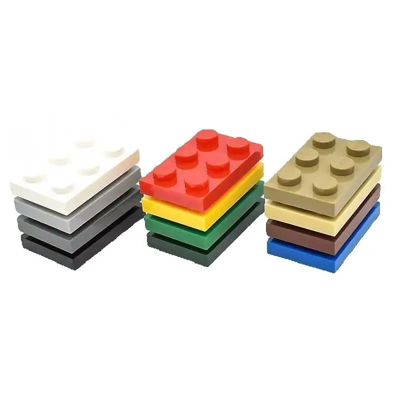 100 stücke DIY Bausteine Dünne Zahlen Bricks 2x3 Punkte 12 Farbe Pädagogisches Kreative Größe Kompatibel Mit Spielzeug für Kinder 3021