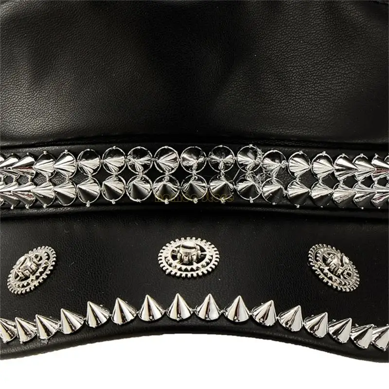 31BF Punk Studed Baseball Hat القبعة القابلة للتعديل حجم القطن خفيف الوزن للحفلات الموسيقية والمهرجانات