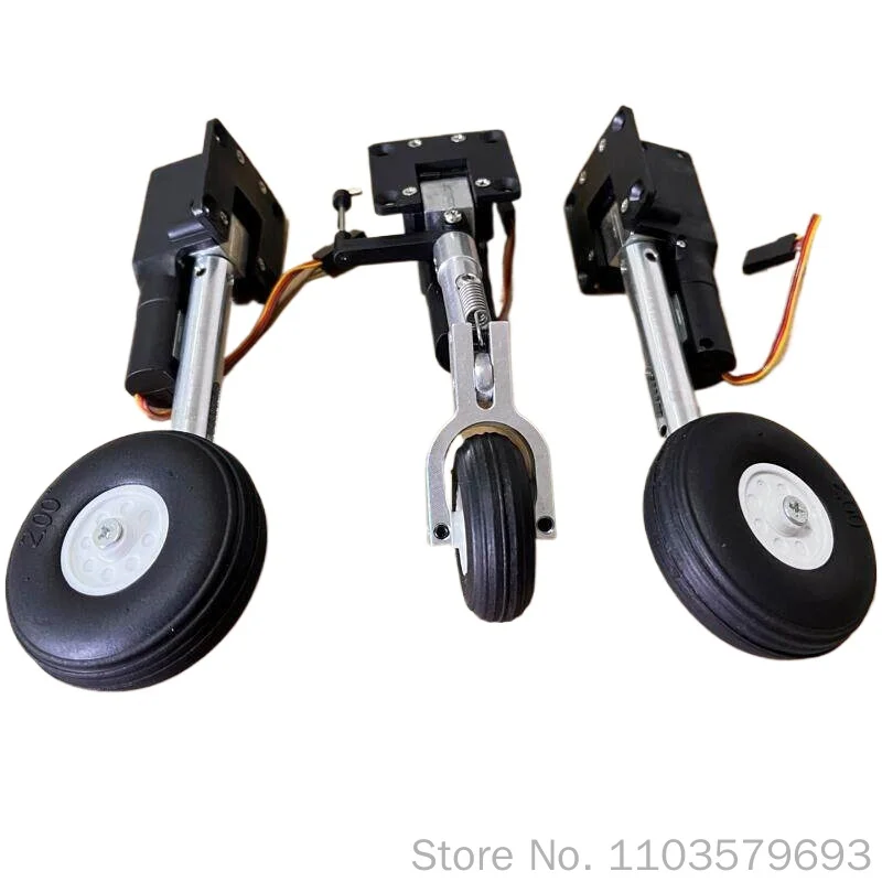 Along Rc Hobby Retractable Rc Aircraft Landing Gear Parts 111mm Height Shock Absorption 50mm Single Double Wheels Steerable