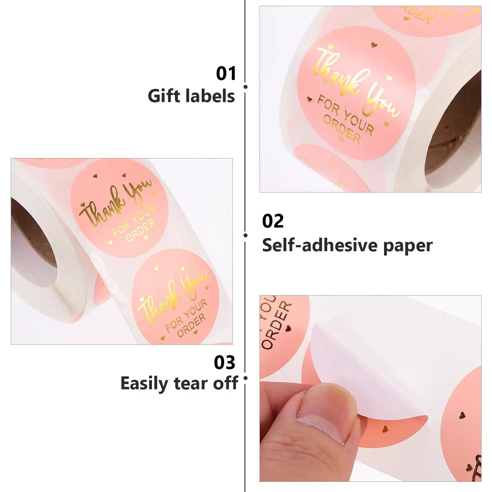 500pcs Warm Thank You Stickers for Retail Shops, Boutiques, Bakery Packaging & Sealing – Appreciation Gift Labels