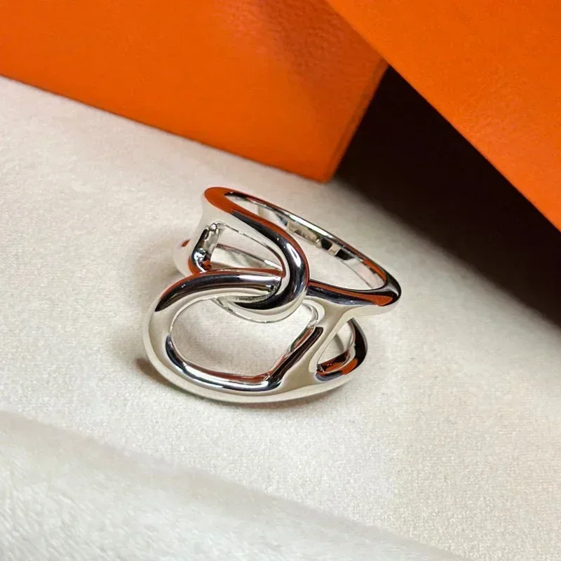 

Высокое качество, люксовый бренд, стерлинговое серебро S925, геометрическое кольцо на палец с буквами, женское трендовое кольцо для повседневного отдыха, элитные ювелирные изделия, подарок