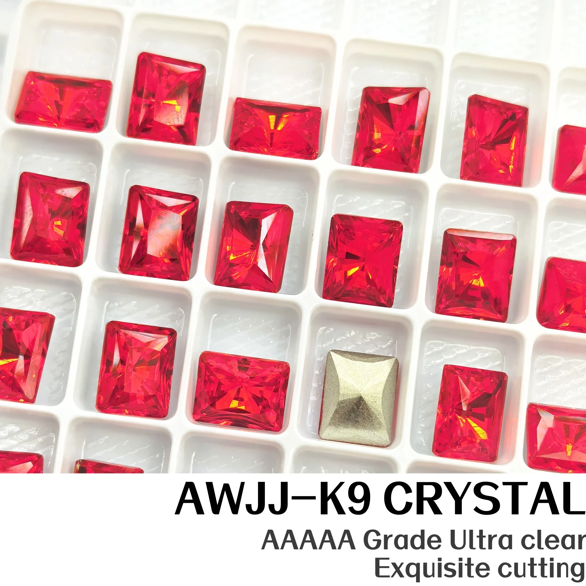 

8x10mm Radiant Cut Rectangle K9 Crystal Rhinestones Multi Facets Brilliant Fire Shine Pointed Back for Nail Jewelry DIY