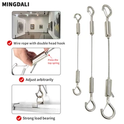 1.5mm/2mm/3mm stainless steel wire rope with adjustable spring hook, clothesline hanging rope