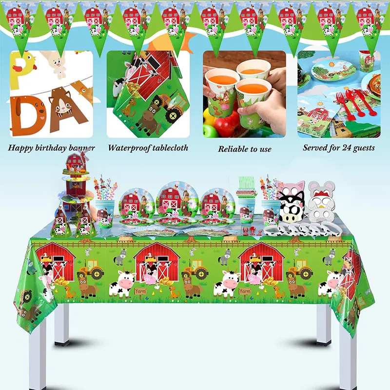 Zenon Farm Birthday Party Decorations Kit Zenon Birthday Balloons Straws Cups Plate Napkins for Children Party Supplies Toy Gift