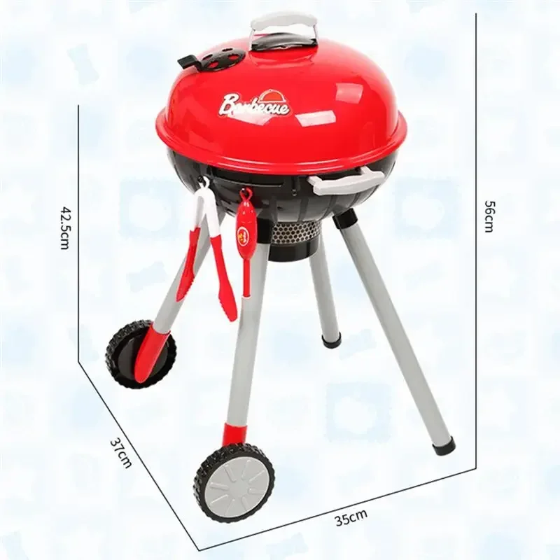 Kids Pretend Toy Portable Interesting Creative Electric Barbecue Cart Toy Simulation BBQ Toy Set Barbecue Toys for Children Kids