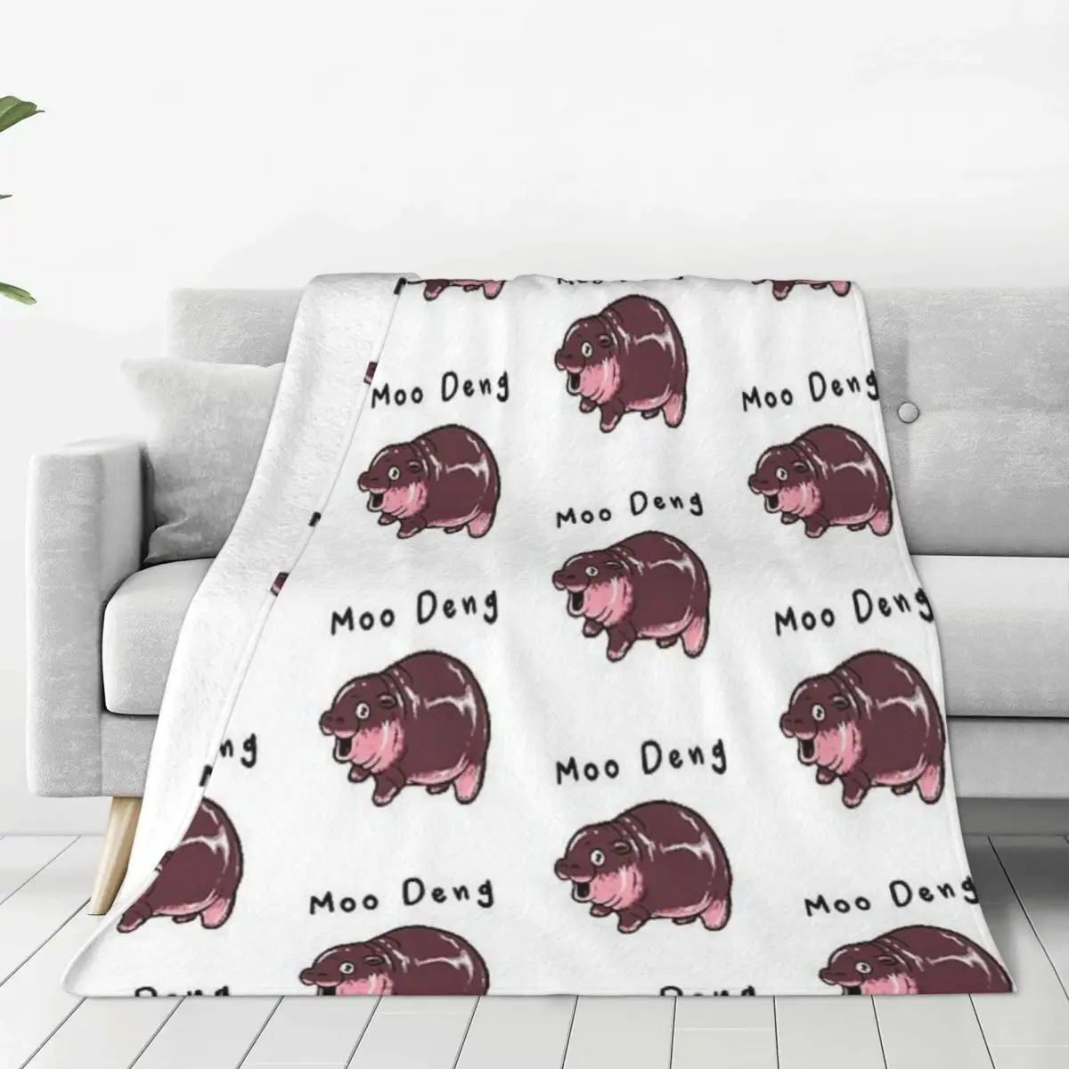 

Moo Deng Soft Flannel Throw Blanket - Cozy and Lightweight Fleece Blanket for Home, Travel, and Outdoor Use All Year Round