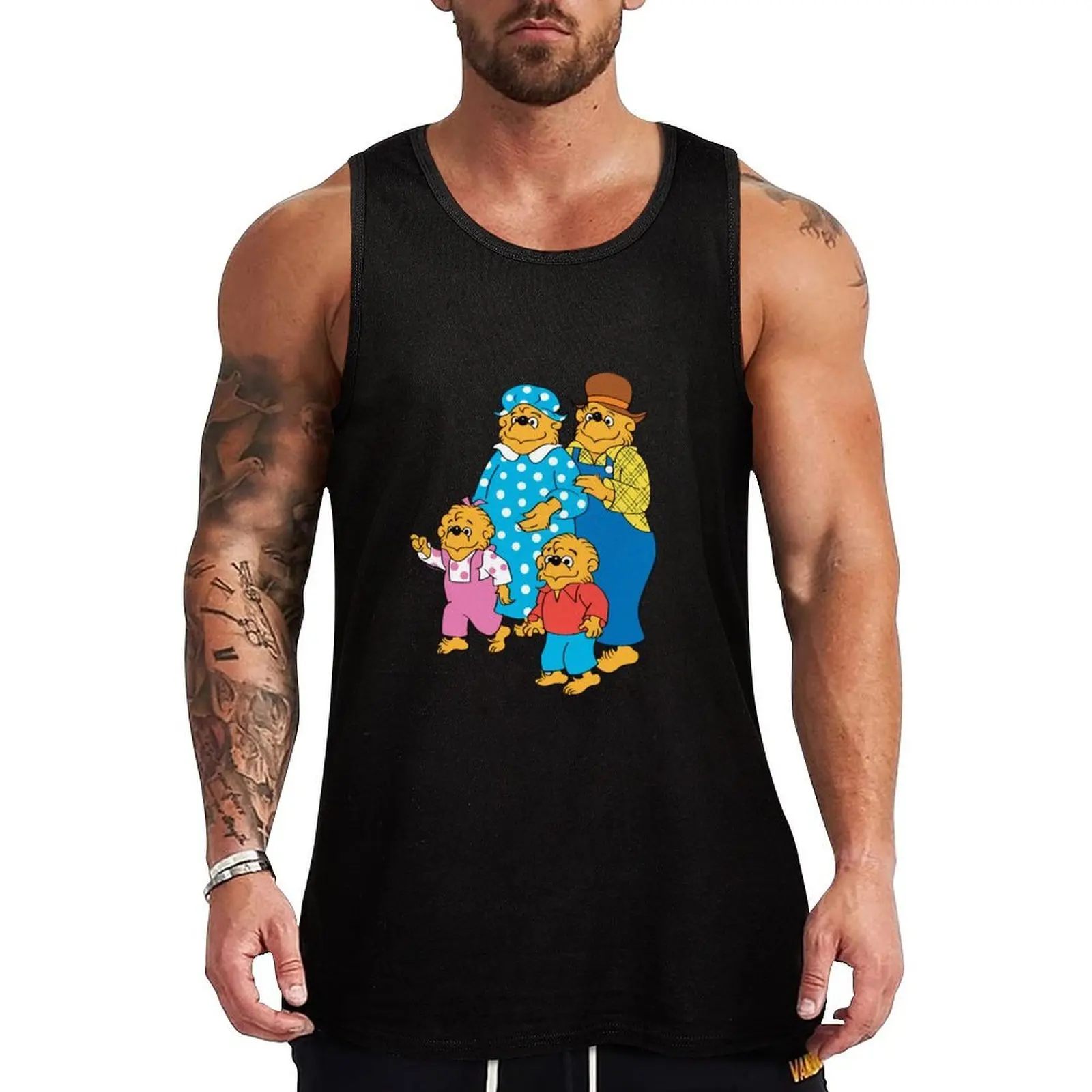 

The berenstain bears family Tank Top Moisture Wicking Tank Top Workout Gym Athletic Shirt