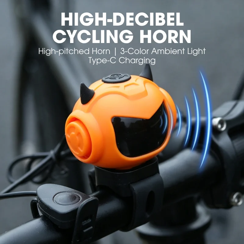 Elektrische Fahrradklingel Typ-C Wiederaufladbar Laute Warnklingel Fahrradlenker Elektrischer Ring MTB Rennrad Zubehör