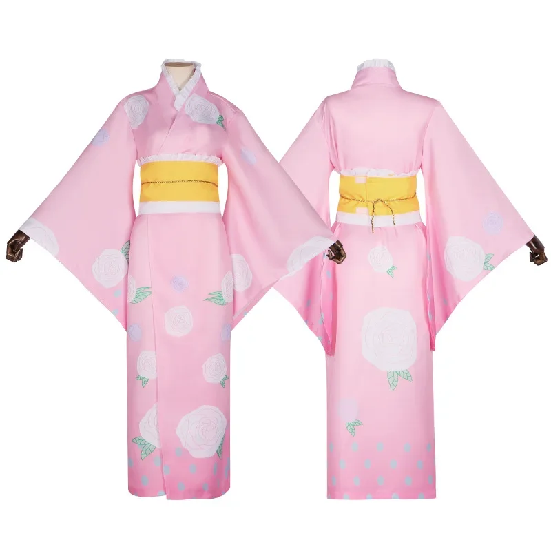 Disfraz de Cosplay de Anime Oshi No Ko, traje de Kimono con estampado rosa para niña y mujer, vestidos diarios de fiesta