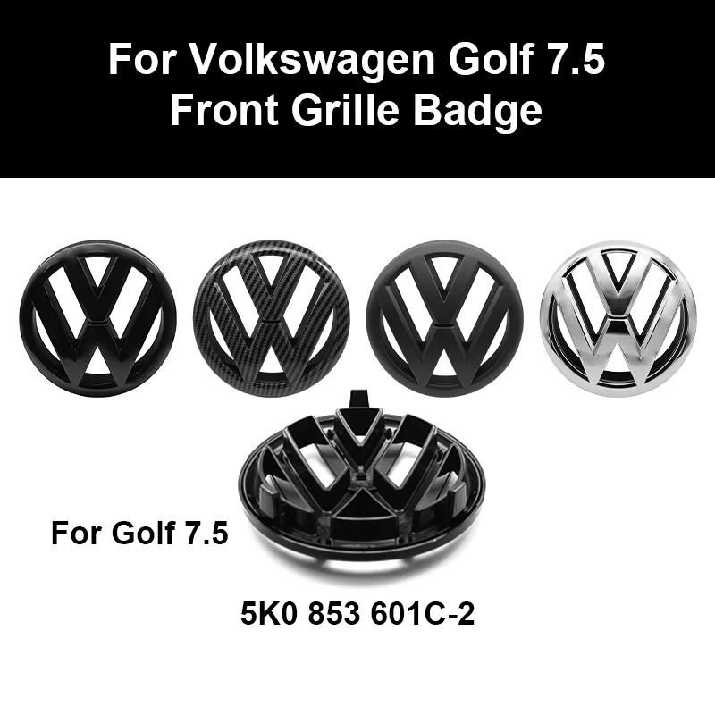 2Pcs/1Set Car Front Grill Badges+Rear Trunk Emblem Lid Covers Logo Replacement Accessories For VW Volkswagen Golf 7 7.5 MK7 ﻿