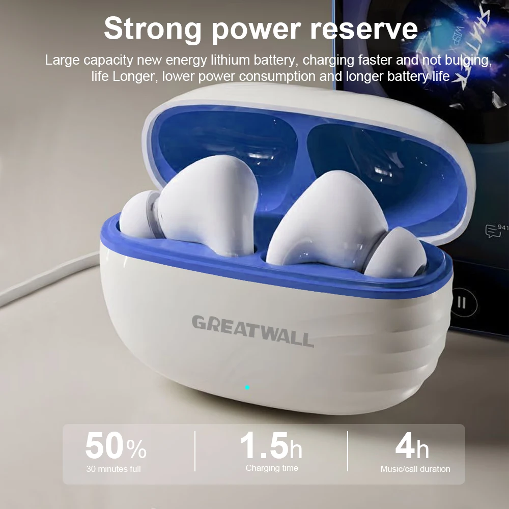 GREATWALL جديد AI في الوقت الحقيقي ترجمة سماعة لاسلكية تعمل بالبلوتوث سماعات داخل الأذن ستيريو سماعات رأس رياضية سماعة HiFi سماعات أذن للموسيقى