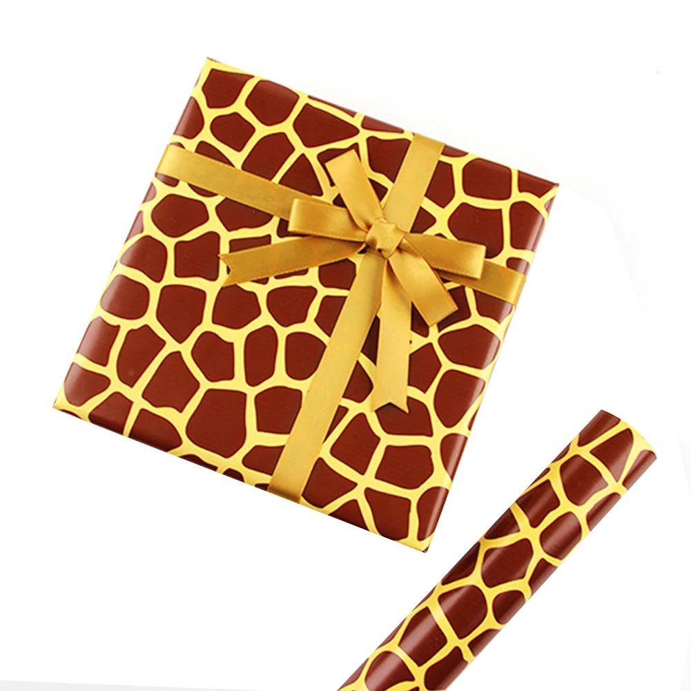 SR-6 قطعة ورق التغليف ليوبارد لمحبي الحيوان الفراء الملمس عطلة هدية ورقة الزفاف هدية ورق التغليف 50X70cm