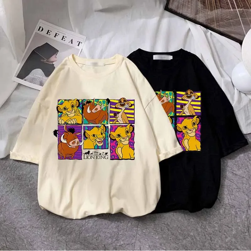 Cartoon Women T-shirt New Hakuna Matata Cute Short Sleeve T Shirt Female Harajuku 90s Ullzang The Lion King TShirts Clothes Tops